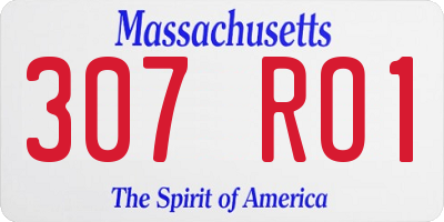 MA license plate 307RO1