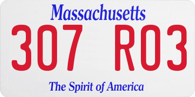 MA license plate 307RO3