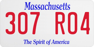 MA license plate 307RO4