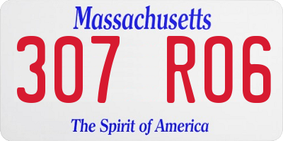 MA license plate 307RO6