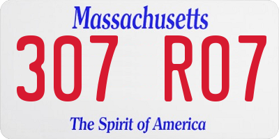 MA license plate 307RO7