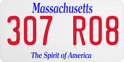 MA license plate 307RO8