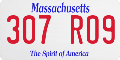 MA license plate 307RO9