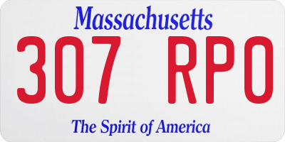 MA license plate 307RP0