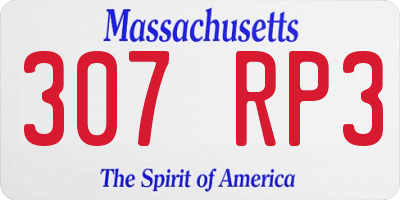 MA license plate 307RP3