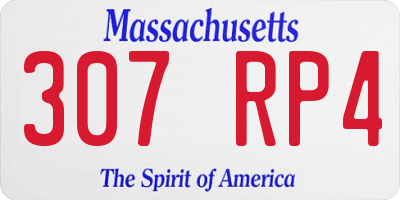 MA license plate 307RP4