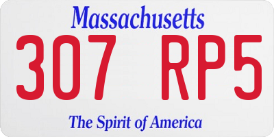 MA license plate 307RP5