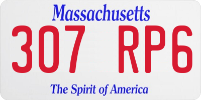 MA license plate 307RP6