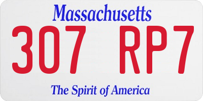 MA license plate 307RP7