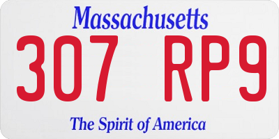 MA license plate 307RP9