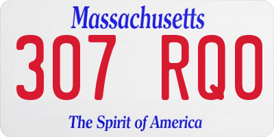 MA license plate 307RQ0