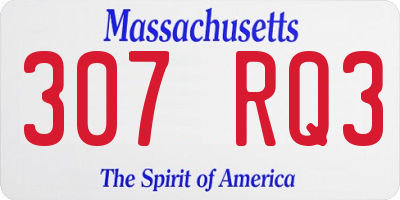 MA license plate 307RQ3