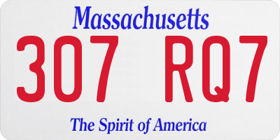 MA license plate 307RQ7