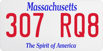 MA license plate 307RQ8