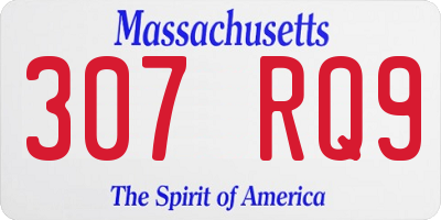 MA license plate 307RQ9