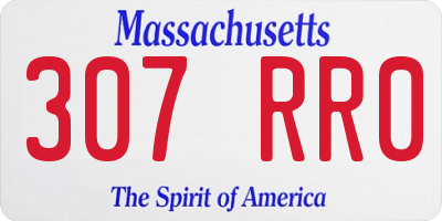 MA license plate 307RR0