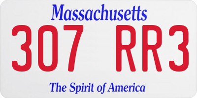 MA license plate 307RR3