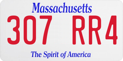 MA license plate 307RR4