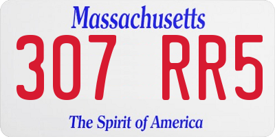 MA license plate 307RR5