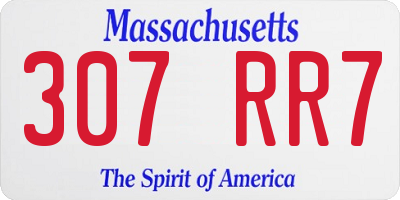 MA license plate 307RR7