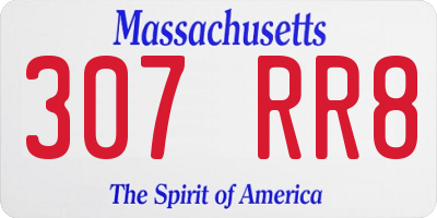 MA license plate 307RR8