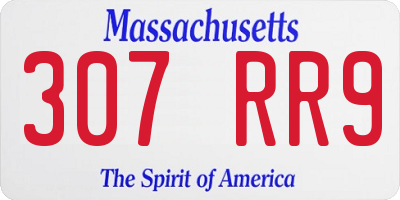 MA license plate 307RR9