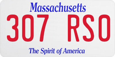 MA license plate 307RS0