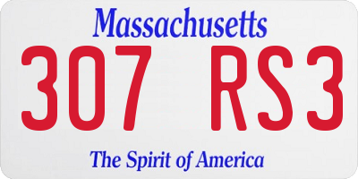MA license plate 307RS3