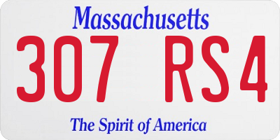 MA license plate 307RS4