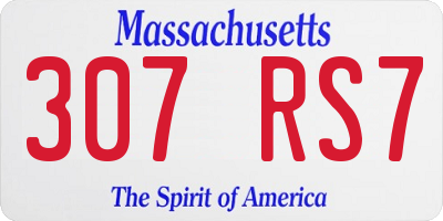MA license plate 307RS7