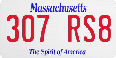 MA license plate 307RS8