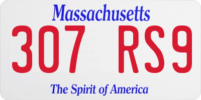 MA license plate 307RS9