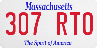 MA license plate 307RT0