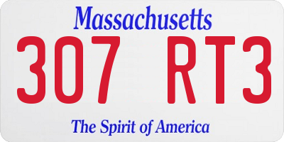MA license plate 307RT3