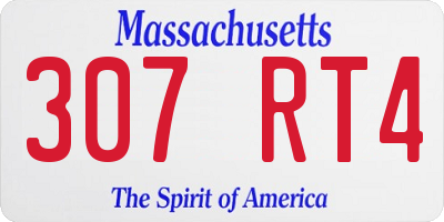 MA license plate 307RT4