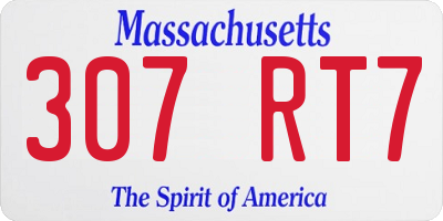 MA license plate 307RT7