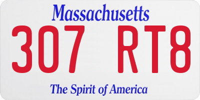 MA license plate 307RT8