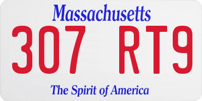 MA license plate 307RT9