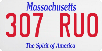 MA license plate 307RU0