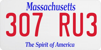 MA license plate 307RU3