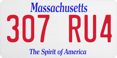 MA license plate 307RU4
