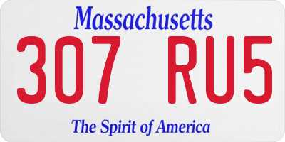 MA license plate 307RU5