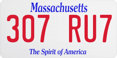 MA license plate 307RU7