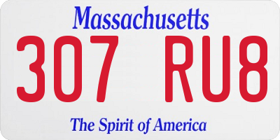 MA license plate 307RU8