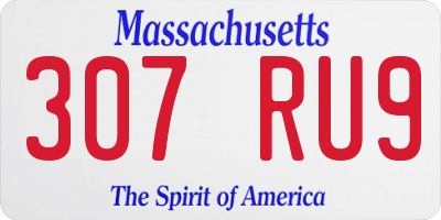 MA license plate 307RU9