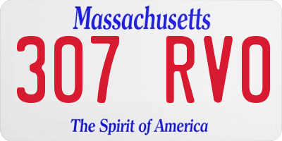 MA license plate 307RV0