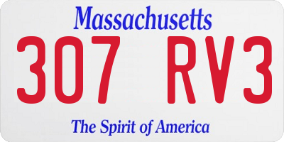 MA license plate 307RV3