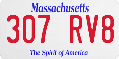 MA license plate 307RV8