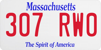 MA license plate 307RW0