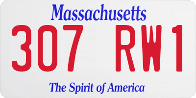 MA license plate 307RW1